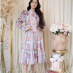 SOLD - ZIMMERMAN STYLE pastel puff sleeve dress